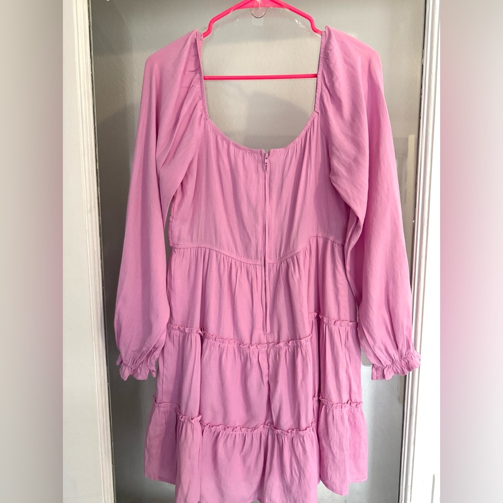 Altar’D State Elegant Pink Long-Sleeve Dress size Large - Picture 3 of 4